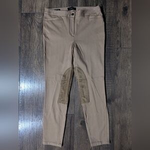 Talbots Pants 4 Skinny Ankle Riding Equestrian Faux Leather Knee Patch Breeches